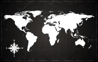 Vintage World Map Background Template vector