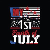 4th July T-shirt Design vector