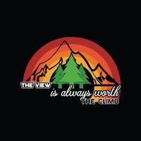 Hiking T-shirt Design vector