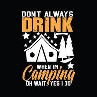 Camping T-shirt Design vector