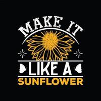 Sunflower T-shirt Design vector