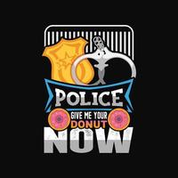 policía camiseta diseño vector