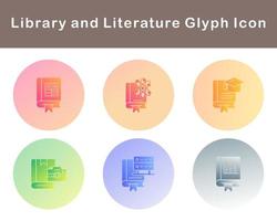 Library And Literature Vector Icon Set