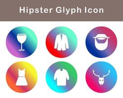 hipster vector icono conjunto