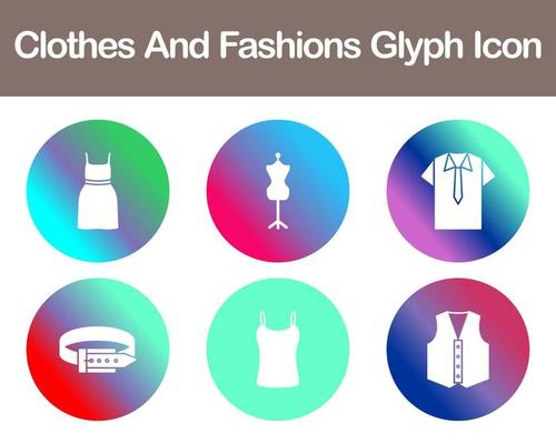 Clothes And Fashions Vector Icon Set