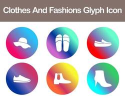 Clothes And Fashions Vector Icon Set