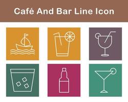 café y bar vector icono conjunto