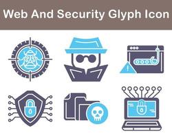 web y seguridad vector icono conjunto