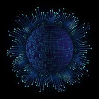 Modern Holographic Globe on Technology Background vector