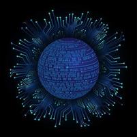 Modern Holographic Globe on Technology Background vector