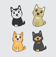 Dog cartoon character pack vector