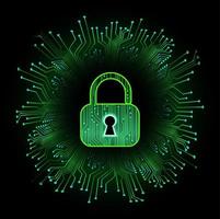 Modern Cybersecurity Technology Background with padlock vector