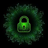 Modern Cybersecurity Technology Background with padlock vector