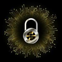 Modern Cybersecurity Technology Background with padlock vector