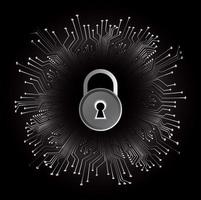 Modern Cybersecurity Technology Background with padlock vector