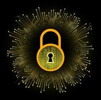 Modern Cybersecurity Technology Background with padlock vector