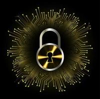 Modern Cybersecurity Technology Background with padlock vector