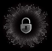 Modern Cybersecurity Technology Background with padlock vector