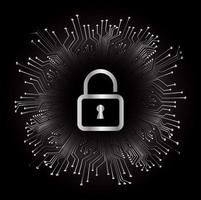 Modern Cybersecurity Technology Background with padlock vector