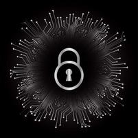 Modern Cybersecurity Technology Background with padlock vector