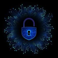 Modern Cybersecurity Technology Background with padlock vector