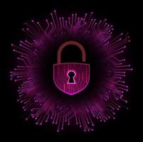 Modern Cybersecurity Technology Background with padlock vector