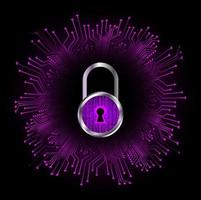 Modern Cybersecurity Technology Background with padlock vector