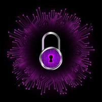 Modern Cybersecurity Technology Background with padlock vector