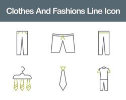 Clothes And Fashions Vector Icon Set