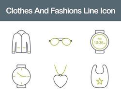 Clothes And Fashions Vector Icon Set