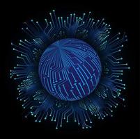 Modern Holographic Globe on Technology Background vector