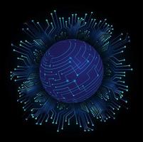 Modern Holographic Globe on Technology Background vector
