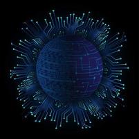 Modern Holographic Globe on Technology Background vector