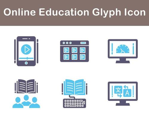 Online Education Vector Icon Set