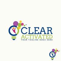 Logo design graphic concept creative abstract premium free vector stock unique happy active human swoosh in light bulb. Related to smart or community