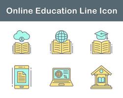 conjunto de iconos de vector de educación en línea