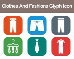 Clothes And Fashions Vector Icon Set