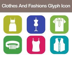 Clothes And Fashions Vector Icon Set