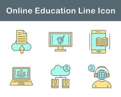 conjunto de iconos de vector de educación en línea