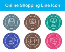 conjunto de iconos de vector de compras en línea