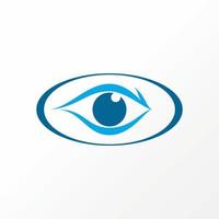 Unique and simple good looking line art or out eye on ellipse circle image graphic icon logo design abstract concept vector stock. Can be used as a symbol related to see or focus