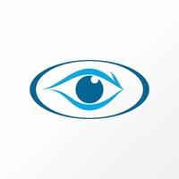 único y sencillo bueno mirando línea Arte o fuera ojo en elipse circulo imagen gráfico icono logo diseño resumen concepto vector existencias. lata ser usado como un símbolo relacionado a ver o atención