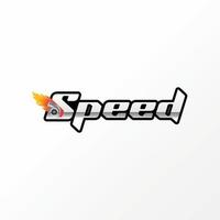 Unique writing or word SPEED sport italic font with hot turbo machine image graphic icon logo design abstract concept vector stock. Can be used as a symbol related to watermark or automotive