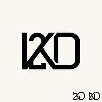 Simple but unique letter or word K2D font in connected line image graphic icon logo design abstract concept vector stock. Can be used as symbol related to initial or monogram