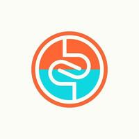 Simple but unique letter or word QBD or BP lowercase font on connect circle block image graphic icon logo design abstract concept vector stock. Can be used as symbol related to initial or monogram
