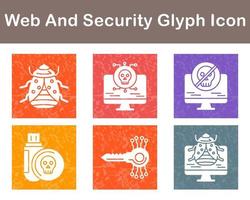 web y seguridad vector icono conjunto