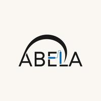 Simple and unique letter or word ABELA font with swoosh paint roller in EL image graphic icon logo design abstract concept vector stock. Can be used as symbol related to home painting or lettermark