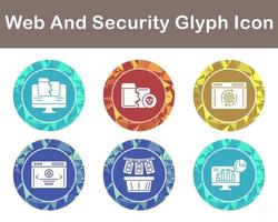 web y seguridad vector icono conjunto