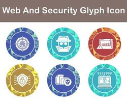 web y seguridad vector icono conjunto