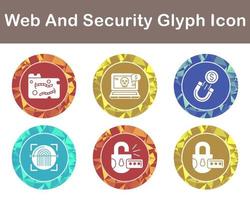 web y seguridad vector icono conjunto